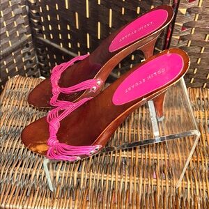 Colin Stuart Pink and Brown Women's Shoes with kitten heels, 8.5